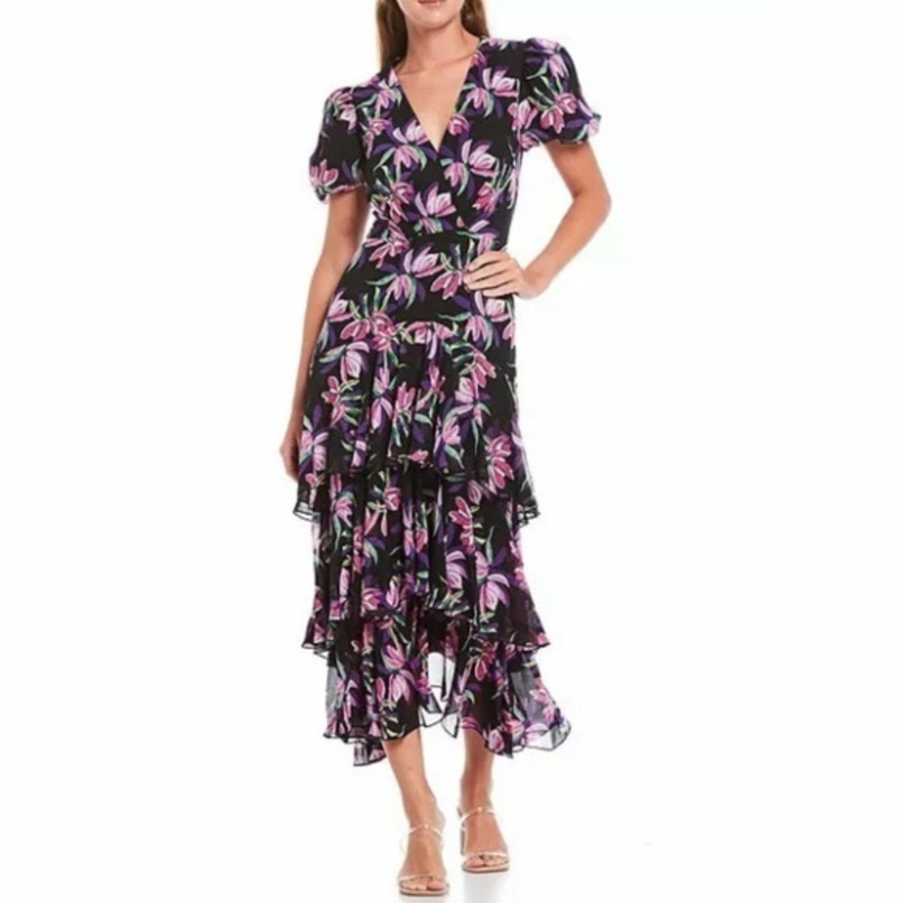 WAYF Floral Tiered Ruffle maxi dress